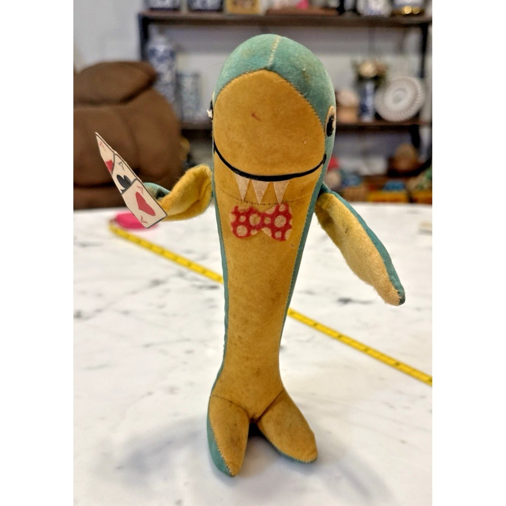 Vintage 1960s Dream Pets Card Shark R. Dakin Co RARE Plush Toy Blue Yellow